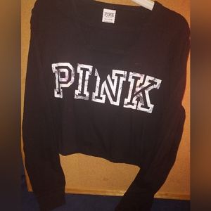 ⚜️ PINK ⚜️ VICTORIA SECRET ⚜️ CROP TOP ⚜️ SIZE S ⚜️ BLACK ⚜️